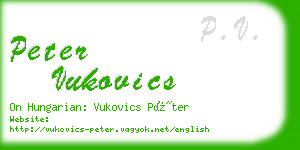 peter vukovics business card